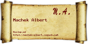 Machek Albert névjegykártya