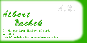 albert machek business card